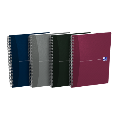 OXFORD Office Essentials Notebook - B5 – Blødt papomslag – Dobbeltspiral – 180 sider – Kvadreret 5x5 mm – SCRIBZEE®-kompatibel – Assorterede farver - 400090611_1400_1709630159