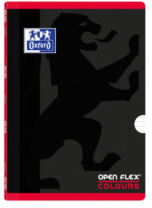 OXFORD OPENFLEX COLOURS Caderno Agrafado - A4 - Capa de plástico - Pautado com 2 margens - 48 Folhas - VERMELHO - 400092359_1100_1631729550
