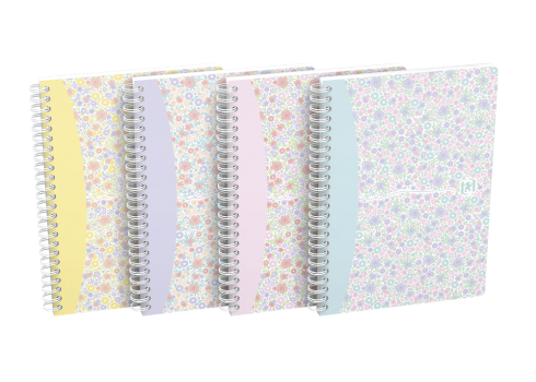 OXFORD Floral Notebook - A5 - Soft Card Cover - Twin-wire - Ruled - 120 Pages - SCRIBZEE Compatible - Assorted Colours - 400094953_1400_1689610634