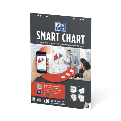 OXFORD Smart Charts Flipchart Refill Pad - 68x98cm - Soft Card Cover - Glued - 25mm Squares - 20 Sheets - SCRIBZEE® Compatible - 400096320_1100_1676913962 - OXFORD Smart Charts Flipchart Refill Pad - 68x98cm - Soft Card Cover - Glued - 25mm Squares - 20 Sheets - SCRIBZEE® Compatible - 400096320_1101_1676913965