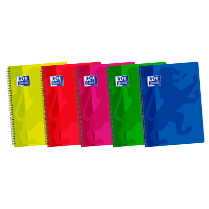 OXFORD CLASSIC Cuaderno espiral - 4º - Tapa de Plástico - Espiral - Liso - 80 Hojas - Colores VIVOS - 400106667_1200_1686201392
