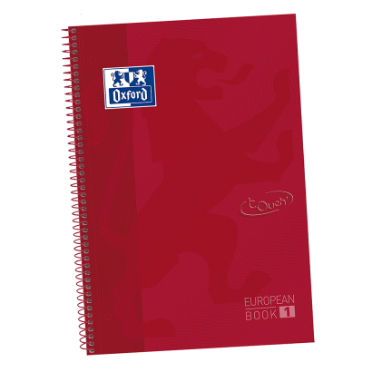OXFORD TOUCH Europeanbook 1 WRITE&ERASE - A4+ - Tapa Extradura - Cuaderno espiral microperforado - 5x5 - 80 Hojas - SCRIBZEE - CARMIN - 400106997_1100_1701172060