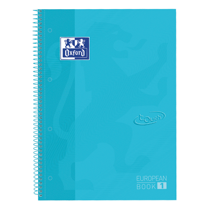 OXFORD TOUCH Europeanbook 1 WRITE&ERASE - A4+ - Extra harde kaft - Microgeperforeerd spiraal notitieboek - 5x5 - 80 Pagina's - SCRIBZEE - PASTELBLAUW - 400107010_1100_1686201394