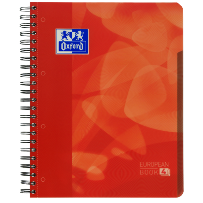 OXFORD School Projectbook - A4+ - Couverture polypro - Reliure Intégrale - 4 Trous - Quadrillé 5mm - 240 Pages - Red - Compatible Scribzee® - 400109444_1100_1686135453