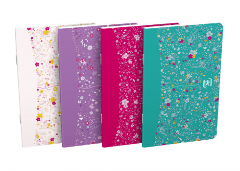 OXFORD Floral Notebook - 9x14cm - Soft Card Cover - Stapled - Ruled - 60 Pages - Assorted Colours - 400111055_1400_1620724462