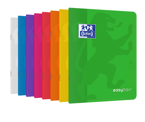 OXFORD easyBook®  NOTEBOOK - 17x22cm - Polypro cover with pockets - Stapled - Seyès Squares - 96 pages - Assorted colours - 400111482_1400_1686144508