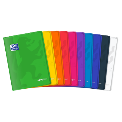 OXFORD easyBook® NOTEBOOK - A4 - Polypro cover with pockets - Stapled - Seyès Squares - 96 pages - Assorted colours - 400111485_1201_1709028773