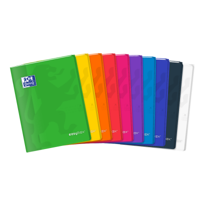 OXFORD easyBook® NOTEBOOK - 24x32cm - Polypro cover with pockets - Stapled - Seyès Squares - 48 pages - Assorted colours - 400111488_1200_1709028782