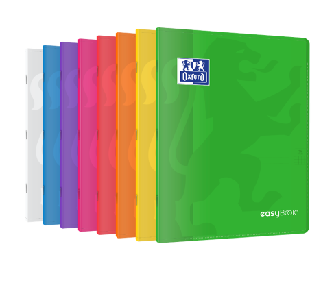 OXFORD easyBook® NOTEBOOK - 24x32cm - Polypro cover with pockets - Stapled - 5x5mm Squares with margin - 96 pages - Assorted colours - 400111489_1400_1686149593