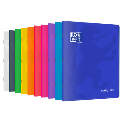 OXFORD easyBook® NOTEBOOK - 24x32cm - Polypro cover with pockets - Stapled - Seyès Squares - 96 pages - Assorted colours - 400111520_1400_1709630565