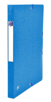 OXFORD Top File+ Sammelbox - A4 - Rückbreite 25mm - mit Gummiband - mit aufgeklebtem Rückenschild - mit drei Einschlagklappen - aus stabilem Karton - blau - 400115361_1300_1677203074