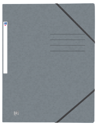 OXFORD Top File+ 3-klaff-mappe med strikk A4 grå filmX10 -  - 400116327_1100_1686091112