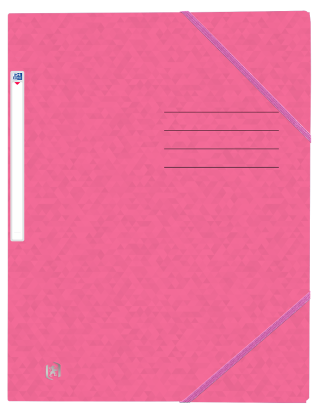 OXFORD Top File+ 3-klaff-mappe med strikk A4 rosa -  - 400116351_1100_1686091219