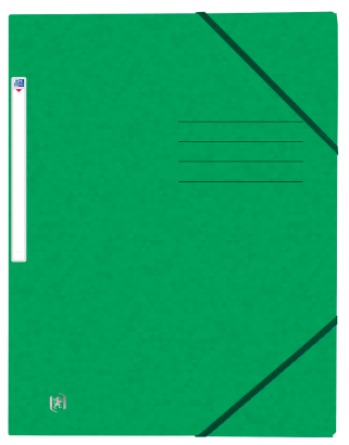 OXFORD Top File+-samlemappe med elastikker og 3 flapper A4 grøn FilmX10 -  - 400116355_1100_1686091226