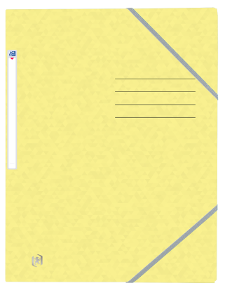 OXFORD Top File+ 3-klaff-mappe med strikk A4 pastellgul -  - 400116357_1100_1686091282