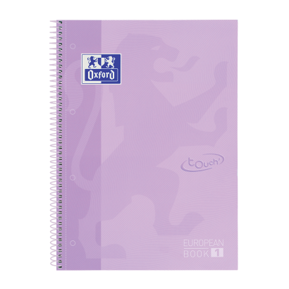 OXFORD TOUCH Europeanbook 1 WRITE&ERASE - A4+ - Extra harde kaft - Microgeperforeerd spiraal notitieboek - 5x5 - 80 Pagina's - SCRIBZEE - LILA - 400117273_1100_1701172079