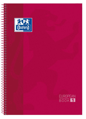 OXFORD CLASSIC Europeanbook 1 - A4+ - Tapa Extradura - Cuaderno espiral microperforado - 1 Línea - 80 Hojas - SCRIBZEE - ROJO - 400118236_1100_1677149531