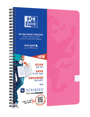 OXFORD Touch Spiralheft - A4 - 5mm kariert - 70 Blatt - 90g/m² Optik Paper® - SCRIBZEE® kompatibel - Deckel aus samtweiches Soft-Touch Folie - pink - 400118802_1553678704 - OXFORD Touch Spiralheft - A4 - 5mm kariert - 70 Blatt - 90g/m² Optik Paper® - SCRIBZEE® kompatibel - Deckel aus samtweiches Soft-Touch Folie - pink - 400118802_1102_1561088272