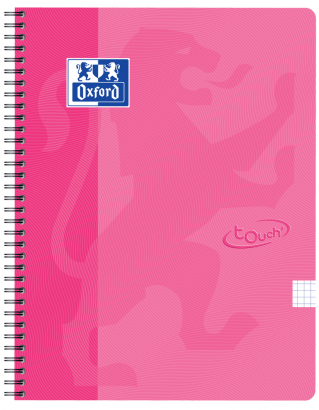 OXFORD Touch Spiralheft - A4 - 5mm kariert - 70 Blatt - 90g/m² Optik Paper® - SCRIBZEE® kompatibel - Deckel aus samtweiches Soft-Touch Folie - pink - 400118802_1553678704