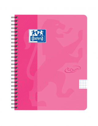 OXFORD Touch Spiralheft - A5 - 5mm kariert - 70 Blatt - 90g/m² Optik Paper® - SCRIBZEE® kompatibel - Deckel aus samtweiches Soft-Touch Folie - pink - 400118805_1553678727