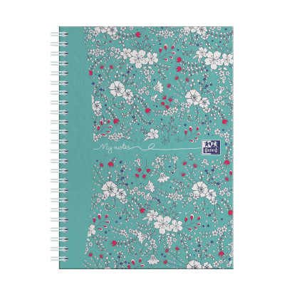 Oxford Floral A5 Hard Cover Wirebound Notebook, Ruled with Margin, 140 Pages, Scribzee Enabled -  - 400122348_1100_1692374067