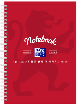 OXFORD NOTEBOOK - B5 -  Laminated Board Cover - Twin Wire - 120pages- 8mm ruled with margin - 400128539_1100_1686092267