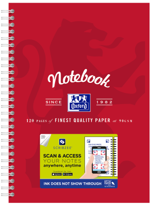 OXFORD NOTEBOOK - B5 -  Laminated Board Cover - Twin Wire - 120pages- 8mm ruled with margin - 400128539_1100_1686092267 - OXFORD NOTEBOOK - B5 -  Laminated Board Cover - Twin Wire - 120pages- 8mm ruled with margin - 400128539_1101_1686092267