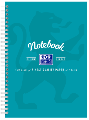 OXFORD NOTEBOOK - B5 -  Laminated Board Cover - Twin Wire - 120pages- 8mm ruled with margin - 400128540_1100_1686092270