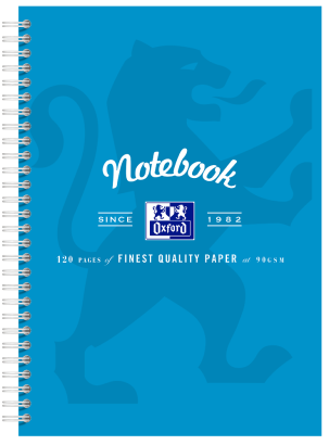 OXFORD NOTEBOOK - B5 -  Laminated Board Cover - Twin Wire - 120pages- 8mm ruled with margin - 400128541_1100_1686092273