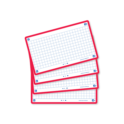 OXFORD FLASH 2.0 flashcards - squared with red frame, 7,5 x 12,5 cm, pack of 80 - 400133858_1200_1689090894
