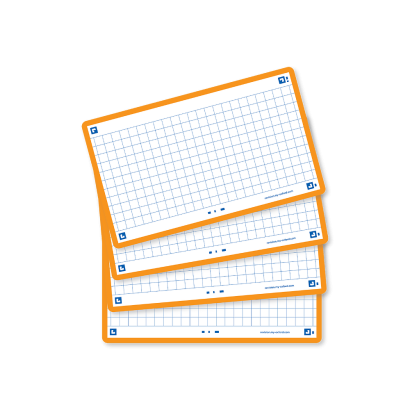 OXFORD FLASH 2.0 flashcards - squared with orange frame, 7,5 x 12,5 cm, pack of 80 - 400133870_1200_1689090896