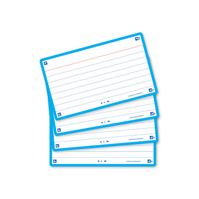 OXFORD FLASH 2.0 flashcards - ruled with turquoise frame, 7,5 x 12,5 cm, pack of 80 - 400133876_1200_1709285631
