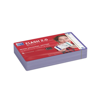 OXFORD FLASH 2.0 flashcards - ruled with violet frame, 7,5 x 12,5 cm, pack of 80 - 400133877_1100_1677154888 - OXFORD FLASH 2.0 flashcards - ruled with violet frame, 7,5 x 12,5 cm, pack of 80 - 400133877_1300_1677154895