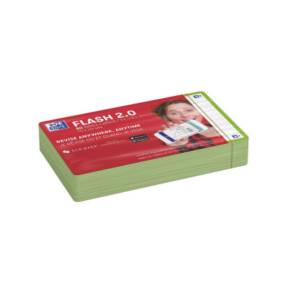OXFORD FLASH 2.0 flashcards - ruled with green frame, 7,5 x 12,5 cm, pack of 80 - 400133884_1100_1677154923 - OXFORD FLASH 2.0 flashcards - ruled with green frame, 7,5 x 12,5 cm, pack of 80 - 400133884_1300_1677154928