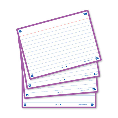 OXFORD FLASH 2.0 flashcards - ruled with purple frame, 10,5 x 14,8 cm, pack of 80 - 400133914_1200_1709285366