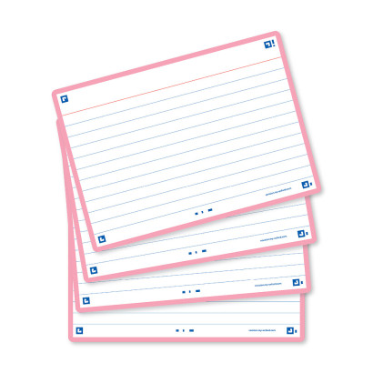 OXFORD FLASH 2.0 flashcards - ruled with pink frame, 10,5 x 14,8 cm, pack of 80 - 400133915_1200_1709285376