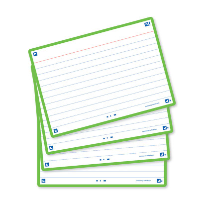 OXFORD FLASH 2.0 flashcards - ruled with green frame, 10,5 x 14,8 cm, pack of 80 - 400133920_1200_1709285481