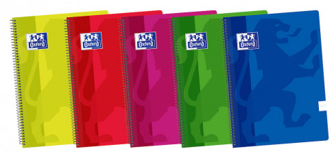 OXFORD CLASSIC Cuaderno espiral - 4º - Tapa de Plástico - Espiral - Pauta 2,5 con margen - 80 Hojas - Colores VIVOS - 400135341_1200_MP_1580382904