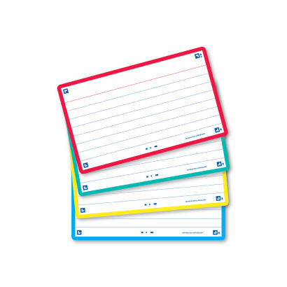 OXFORD FLASH 2.0 flashcards - ruled with 4 assorted colour frames, 7,5 x 12,5 cm, pack of 80 - 400137329_1200_1710177046