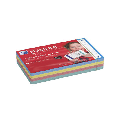 OXFORD FLASH 2.0 flashcards - ruled with 4 assorted colour frames, 7,5 x 12,5 cm, pack of 80 - 400137329_1301_1677159114 - OXFORD FLASH 2.0 flashcards - ruled with 4 assorted colour frames, 7,5 x 12,5 cm, pack of 80 - 400137329_1300_1677155093