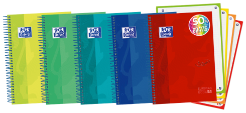 OXFORD TOUCH Europeanbook 4 - A5+ - Tapa Extradura - Cuaderno espiral microperforado - 5x5 - 120 Hojas - SCRIBZEE - 5 colores VIVOS - 400138670_1200_1686165313