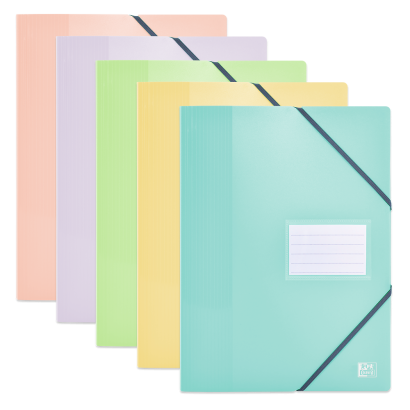 OXFORD SCHOOL LIFE PASTEL DISPLAY BOOK - A4 - 80 pockets - Polypropylene - Opaque - Elasticated - Assorted colors - 400141679_1200_1686109375