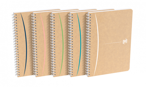 Oxford Touareg Notebook - A5 - Mykt kartongomslag - Dobbelspiral - linjert - 180 sider - SCRIBZEE ®-kompatibel - Assorterte farger - 400141845_1400_1610436405