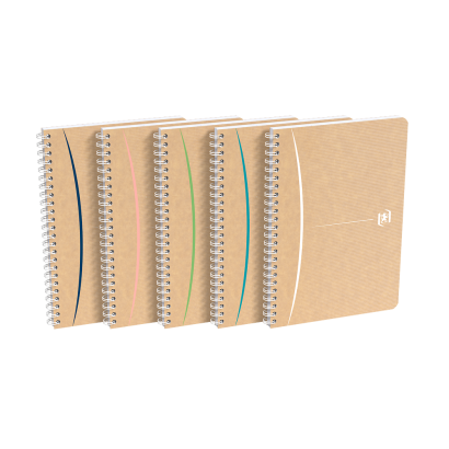 Oxford Touareg Notebook - A5 - Blødt kartonomslag - Dobbeltspiral - linjeret - 180 sider - SCRIBZEE ®-kompatibel - Assorterede farver - 400141845_1400_1709629902