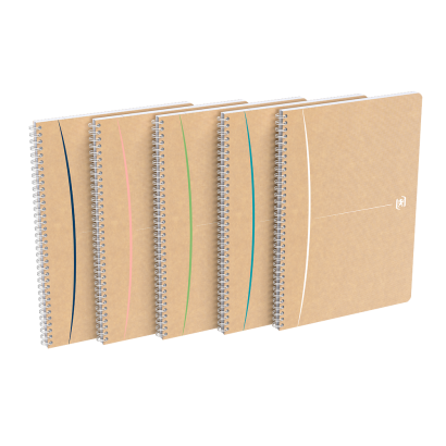 Oxford Touareg Notebook - A4 - Blødt kartonomslag - Dobbeltspiral - kvadreret 5x5 mm - 180 sider - SCRIBZEE ®-kompatibel - Assorterede farver - 400141847_1400_1709629908