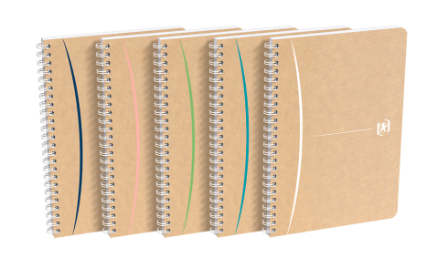 Oxford Touareg Notebook - A5 - Blødt kartonomslag - Dobbeltspiral - kvadreret 5x5 mm - 100 sider - SCRIBZEE ®-kompatibel - Assorterede farver - 400143884_1400_1686126252
