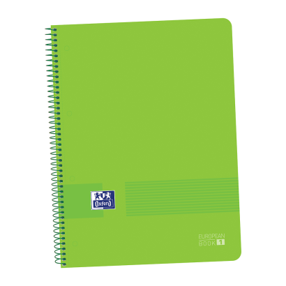 OXFORD LIVE & GO Europeanbook 1 - A4+ - Tapa de Plástico - Cuaderno espiral microperforado - 5x5 - 80 Hojas - SCRIBZEE - VERDE - 400149421_1100_1686129032