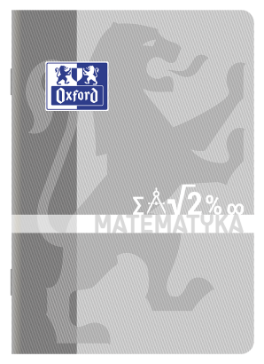 OXFORD ZESZYT PRZEDMIOTOWY MATEMATYKA - A4 - miękka kartonowa okładka - zszywki - kratka 5x5 mm z marginesem - 60 kartek - miks kolorów - 400150840_1100_1686153535