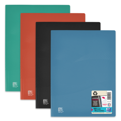OXFORD OSMOSE RECYC+ DISPLAY BOOK - A4 - 50 pockets - Recycled polypropylene - Opaque - Assorted colors - 400152456_1202_1686152427