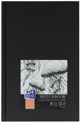 OXFORD ARTBOOKS Caderno Cosido de Desenho - A5 - Capa Extradura - Caderno cosido desenho -Liso - PRETO - 400152622_1100_1695113639